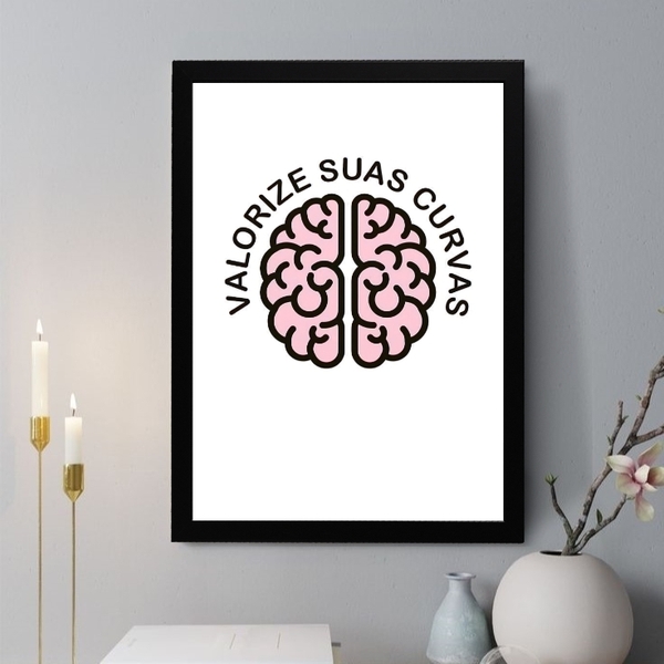 Quadro Decorativo Valorize Suas Curvas 24x18cm - Com Vidro Mo