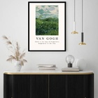 Quadro Decorativo Van Gogh Campo  - 70x50cm Moldura Preta