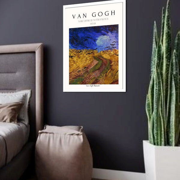 Quadro Decorativo Van Gogh Campo Trigo Corvos  - 70x50cm Mold