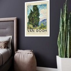 Quadro Decorativo Van Gogh Cypresses  - 70x50cm Moldura Branca