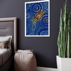 Quadro Decorativo Van Gogh Remando Noite  - 70x50cm Moldura P