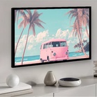 Quadro Decorativo Van Rosa Beira Mar  - 50x70cm Moldura Preta