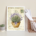 Quadro Decorativo Vaso De Lavanda Vintage 24x18cm - Com Vidro