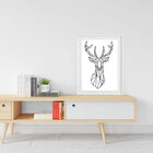 Quadro Decorativo Veado Geométrico - 60x48cm Moldura:madeira