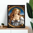 Quadro Decorativo Venus By Botticelli 45x34cm Moldura Preta