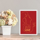 Quadro Decorativo Vermelho - All You Need Is Love 45x34cm Mol