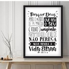 Quadro Decorativo Versículo João 3:16 - 30x40cm