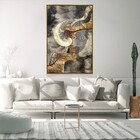 Quadro Decorativo Vertical Circle Gold Com Moldura E Sem Vidr