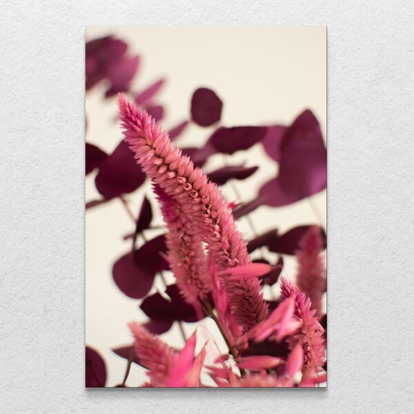 Quadro Decorativo Vertical Flor Lavanda Sem Moldura E Sem Vid