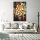 Quadro Decorativo Vertical Flores Tons Escuros Sem Moldura E