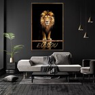 Quadro Decorativo Vertical Leão Com Moldura E Sem Vidro 80x120