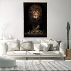 Quadro Decorativo Vertical Leão Eu Sou Com Moldura E Sem Vidr