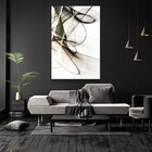 Quadro Decorativo Vertical Linhas Em Circulo Sem Moldura E Se