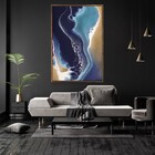 Quadro Decorativo Vertical Mármore Azul Com Moldura E Sem Vid