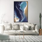 Quadro Decorativo Vertical Mármore Azul Com Moldura E Sem Vid