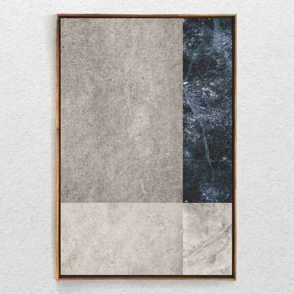 Quadro Decorativo Vertical Moderno Abstrato Texturas Com Mold
