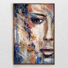 Quadro Decorativo Vertical Pintura Rosto Com Moldura E Sem Vi