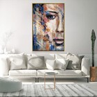 Quadro Decorativo Vertical Pintura Rosto Com Moldura E Sem Vi