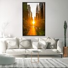 Quadro Decorativo Vertical Por Do Sol Na Cidade V Com Moldura