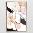 Quadro Decorativo Vertical Rosa E Nude Com Moldura E Sem Vidr