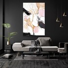 Quadro Decorativo Vertical Rosa E Nude Sem Moldura E Sem Vidr