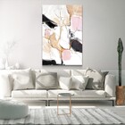 Quadro Decorativo Vertical Rosa E Nude Sem Moldura E Sem Vidr