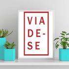 Quadro Decorativo Viade-se 33x24cm - Com Vidro Moldura:madeir