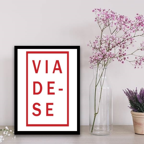 Quadro Decorativo Viade-se 33x24cm Moldura:madeira Preta