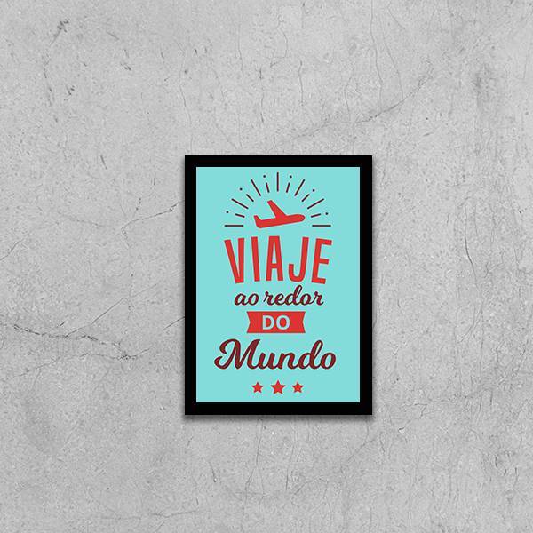 Quadro Decorativo Viaje Ao Redor Do Mundo 45x34cm A3 (45 X 34)