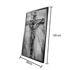 Quadro Decorativo Vinil Com Vidro Cruz Jesus Gold 120x80 Colo