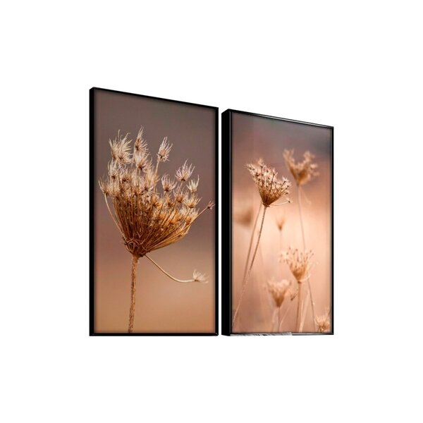Quadro Decorativo Vinil Com Vidro Flor Dente De Leão 90x60 Co