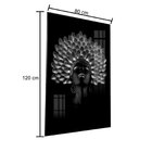 Quadro Decorativo Vinil Com Vidro Mulher Negra Dourada 120x80