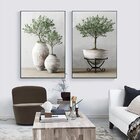 Quadro Decorativo Vinil Com Vidro Vasos De Planta 100x70 Colo