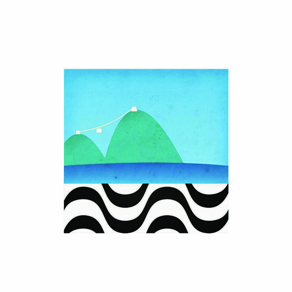 Quadro Decorativo Vinil Moldura Calçadão - Preto - 70x70