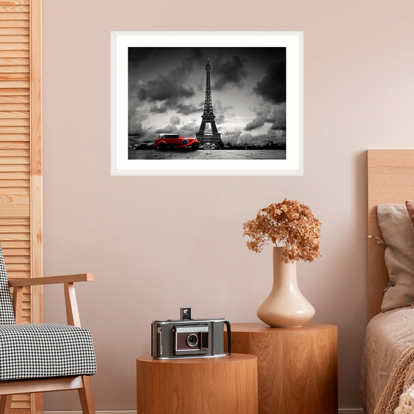 Quadro Decorativo Vinil Tour In Paris Inclui Moldura 60x45