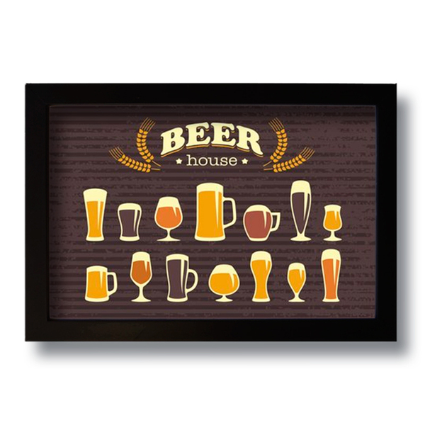 Quadro Decorativo Vintage Beer House 33x43 cm