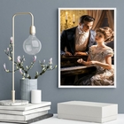 Quadro Decorativo Vintage Casal Com Piano 24x18cm Moldura:mad