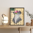 Quadro Decorativo Vintage Corpete 33x24cm - Com Vidro Moldura