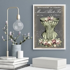 Quadro Decorativo Vintage Corpete Com Flores 33x24cm Moldura: