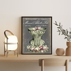 Quadro Decorativo Vintage Corpete Com Flores 45x34cm Moldura: