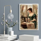 Quadro Decorativo Vintage Costureira 33x24cm - Com Vidro Mold