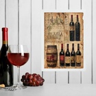 Quadro Decorativo Vintage Garrafas De Vinho 24x18cm Moldura P