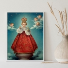 Quadro Decorativo Vintage Menino Jesus De Praga 45x34cm Moldu