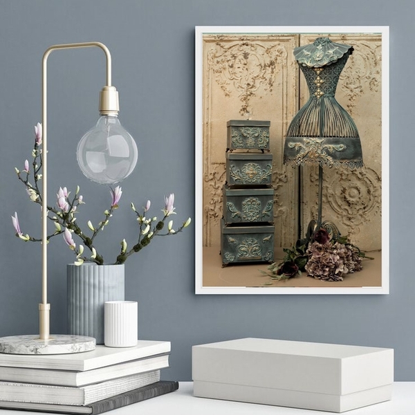 Quadro Decorativo Vintage Moda Fotografia Manequim 33x24cm Mo