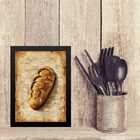 Quadro Decorativo Vintage Pão 45x34cm Moldura Branca