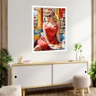 Quadro Decorativo Vintage Pin Up Clássica Poá  - 70x50cm Mold