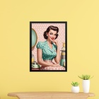 Quadro Decorativo Vintage Pin Up Girl - Poá 24x18cm Moldura B