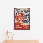 Quadro Decorativo Vintage Polícia 24x18cm Moldura Preta