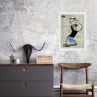 Quadro Decorativo Vintage Popeye 33x24cm - Com Vidro Moldura: