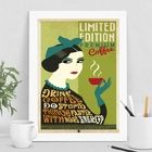 Quadro Decorativo Vintage Premium coffee 33x24cm Moldura:made